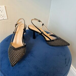 Nicole Miller Black Mesh Women's Heels